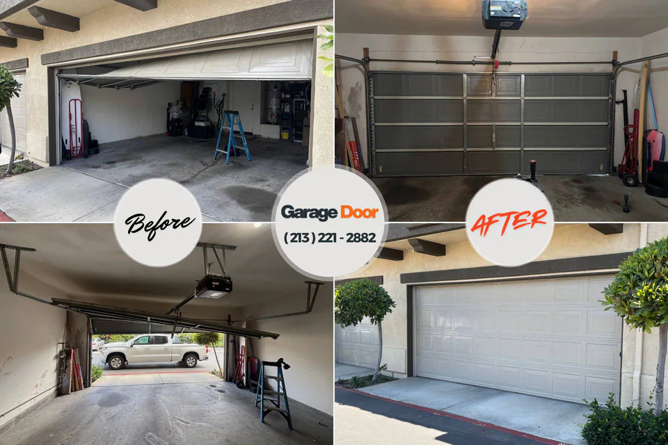 Before and after: garage door repair Carroll County